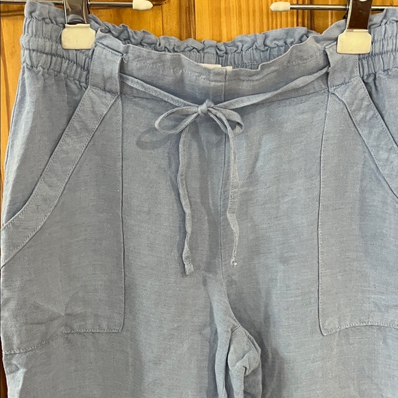 LOFT Light Blue chambray Wide-Leg Pants - Picture 3 of 5